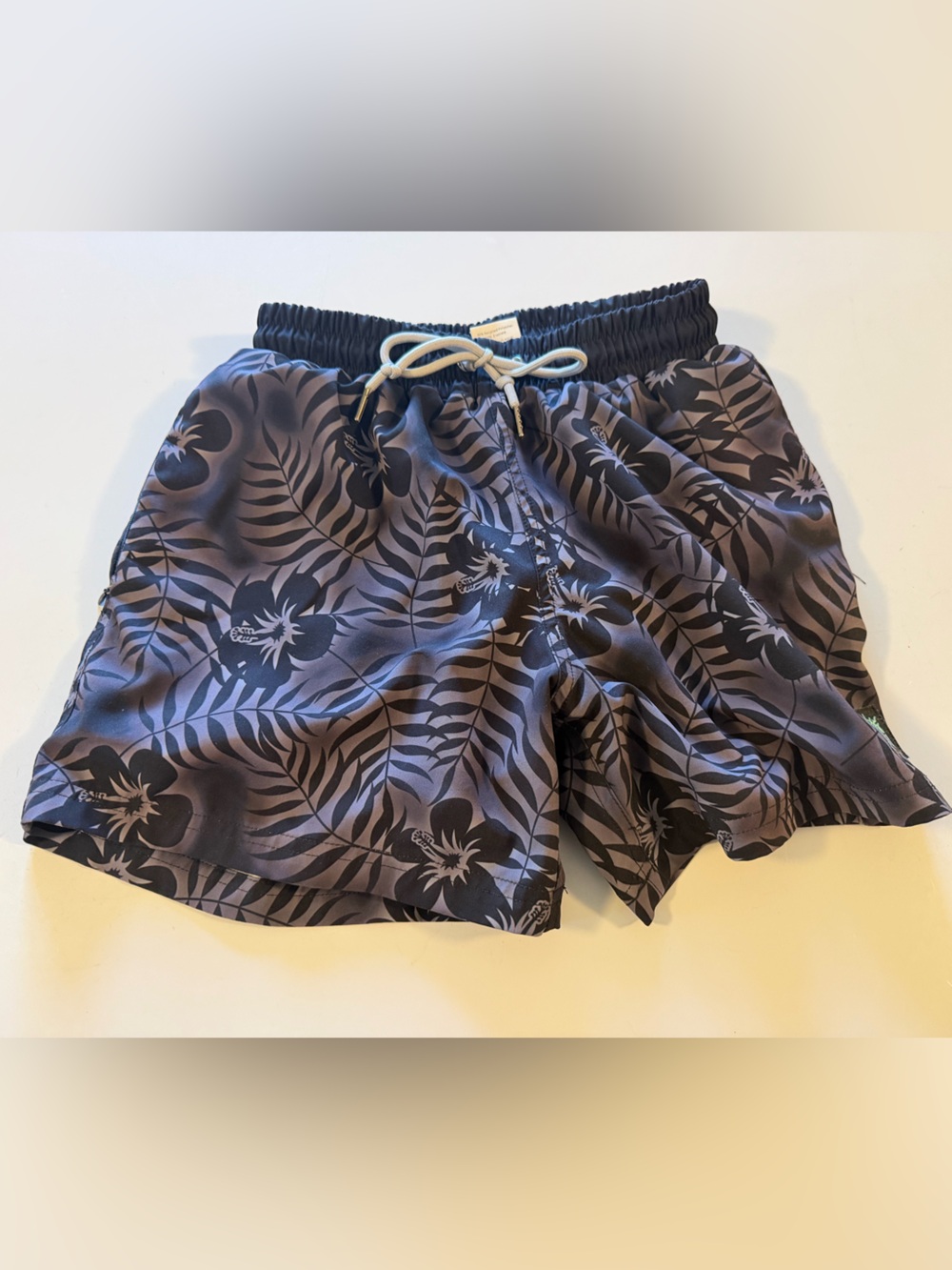 SLUNKS Men’s XXS Black Gray Tropical Swim Trunks Compression Liner 4”
